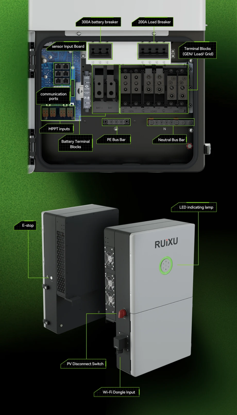 Inverters R Us RUiXU Split Phase Hybrid Inverter RX-12K