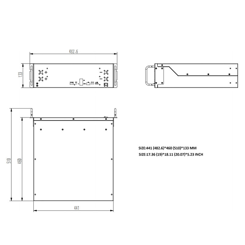 Inverters R Us RUiXU RX-LFP48100 19in Server Rack 3U Battery UL1973 Certified