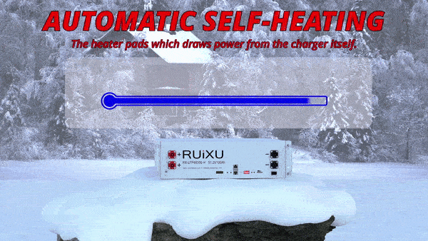 Inverters R Us RUiXU RX-LFP48100-H 19in Server Rack 3U Battery Self-Heating