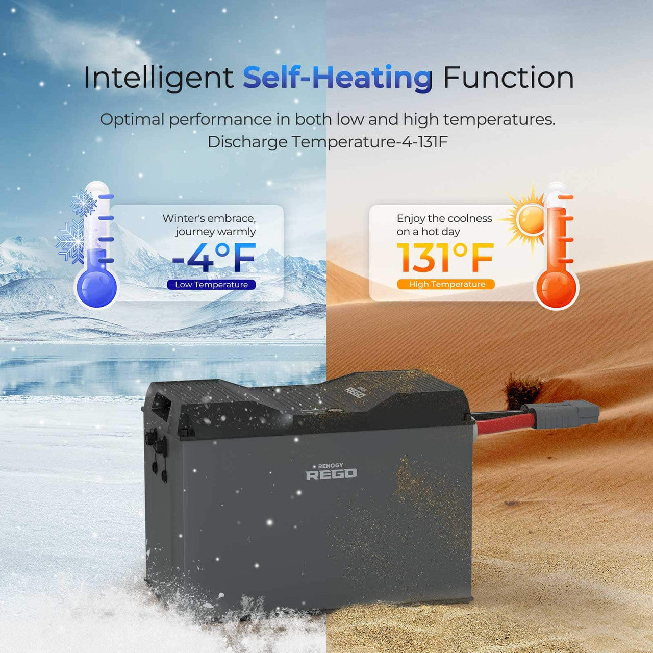 12V 400Ah Cold Weather LiFePO4 Battery | Rego Series