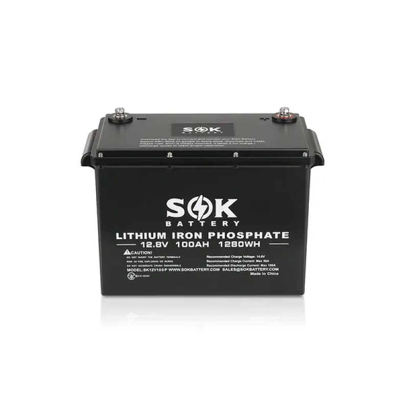 Inverters R Us SOK 12V 100Ah LiFePO4 Battery Bluetooth Clear Sealed Box