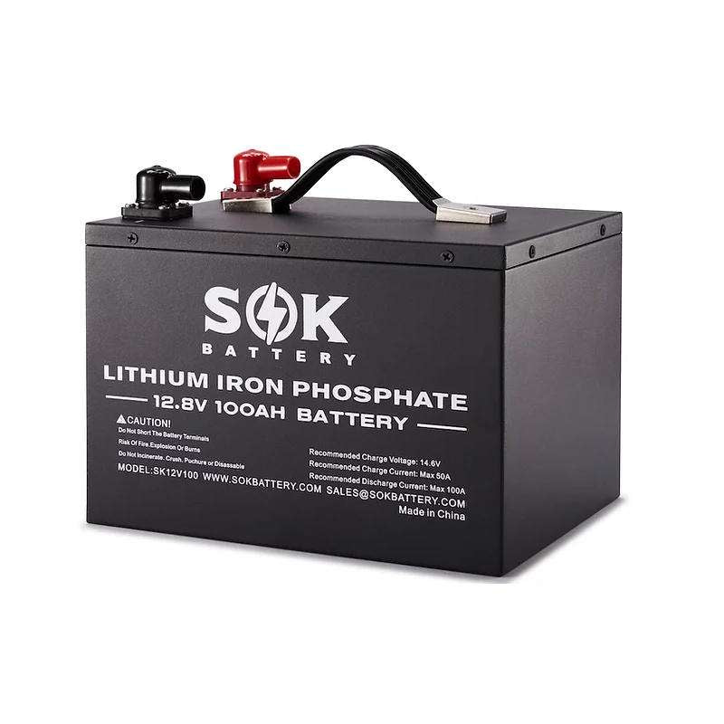 Inverters R Us SOK Battery 12V 206Ah LiFePO4 Deep Cycle Battery Metal Box
