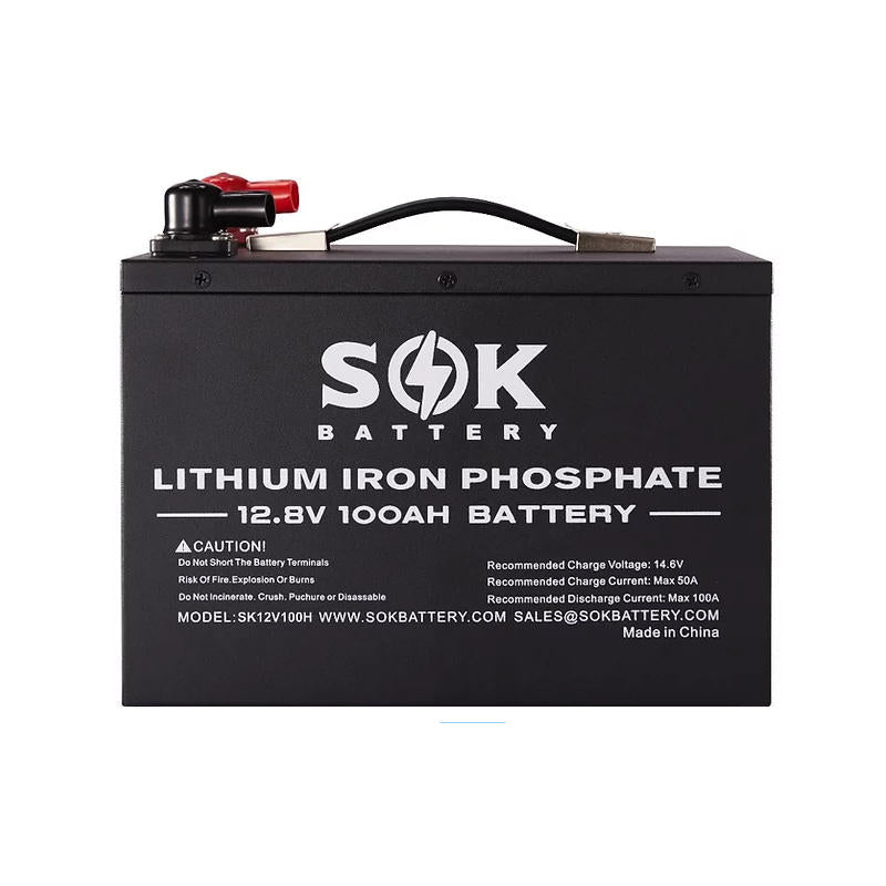 Inverters R Us SOK 12V 100Ah LiFePO4 Battery Bluetooth and Built-in Heater