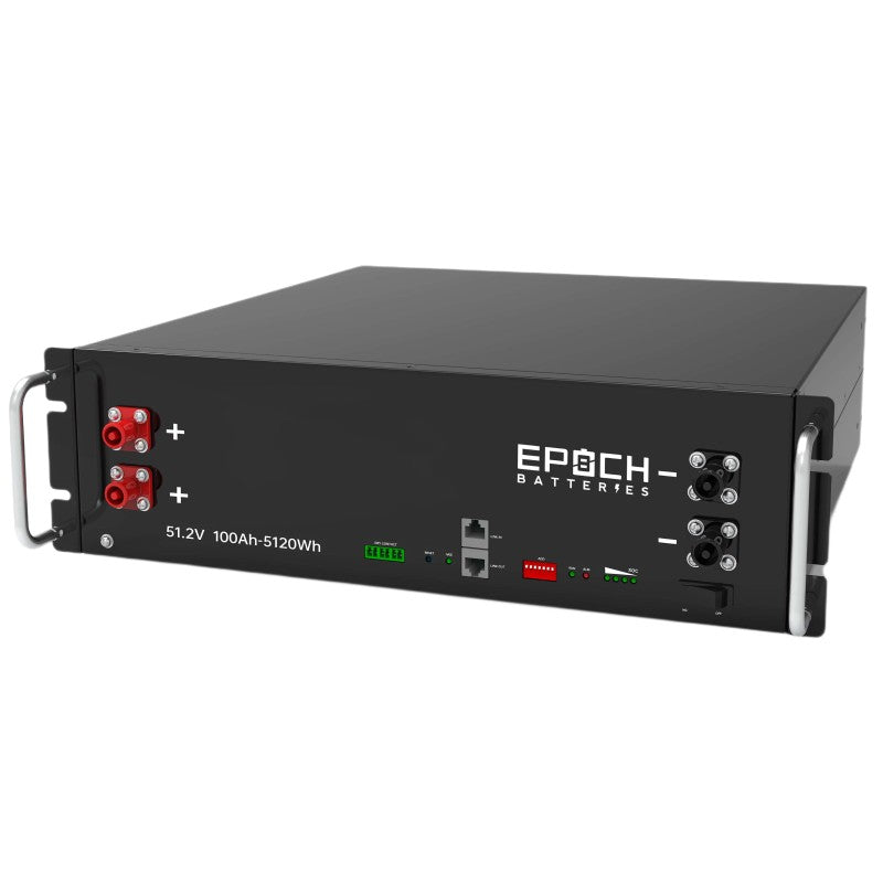 Inverters R Us EPOCH 48V 100Ah 5.12kWh Self-Heating Server Rack Lithium Battery