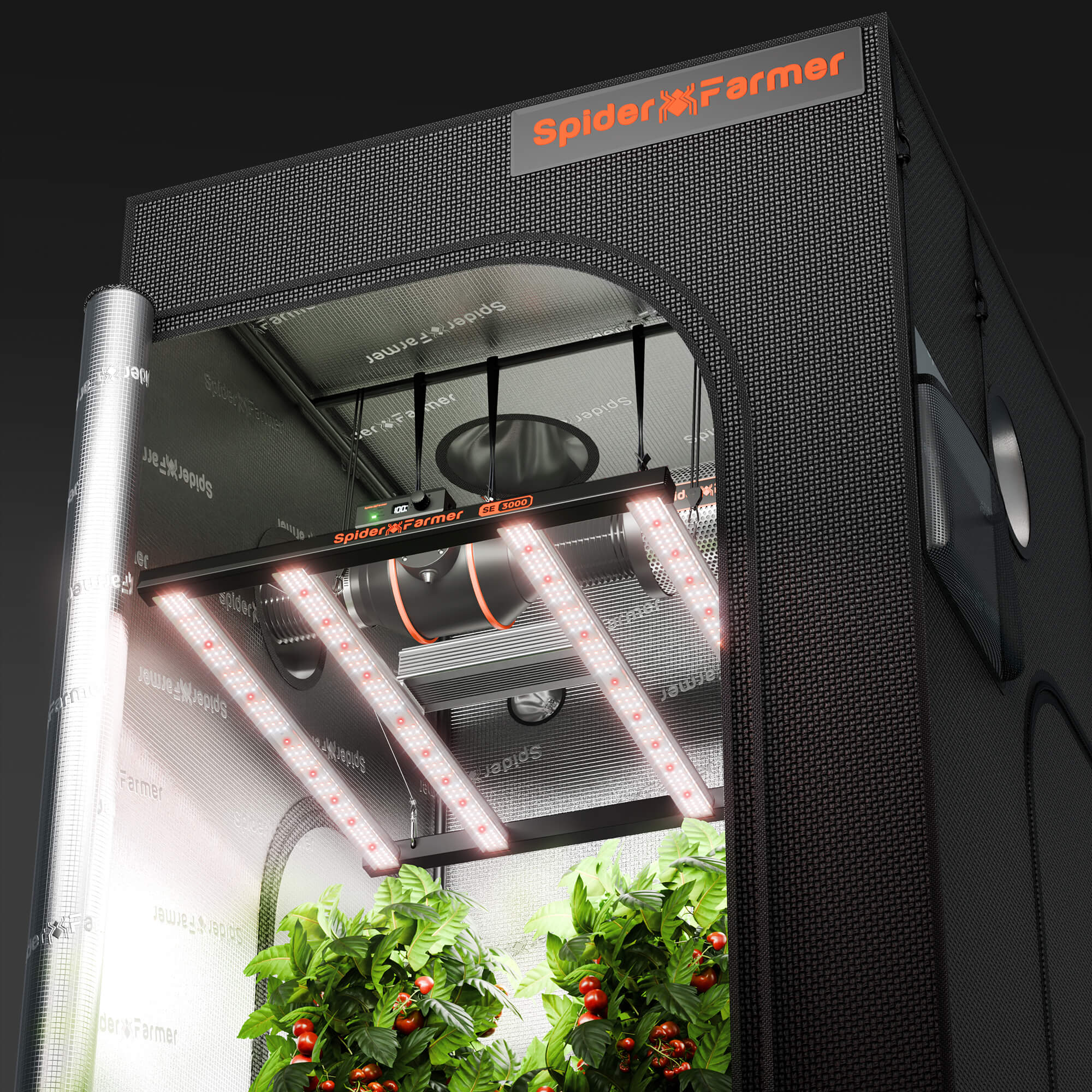 Spider Farmer SE3000 300W LED Grow Light Dimmable Bluetooth & WiFi Smart APP Control For 3x3FT Grow Tent Indoor Plants