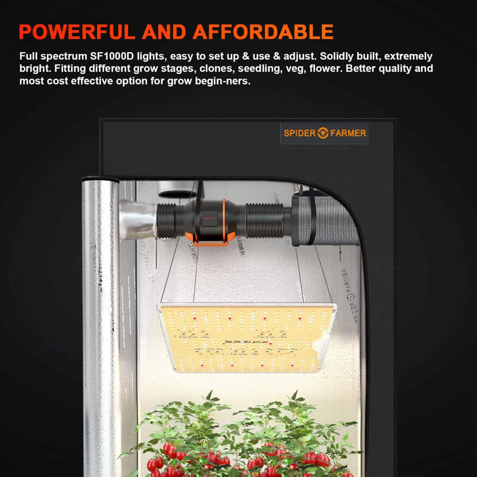 Spider Farmer SF1000D 100 Watt Full Spectrum LED Grow Light Samsung Diodes For 2×2′
