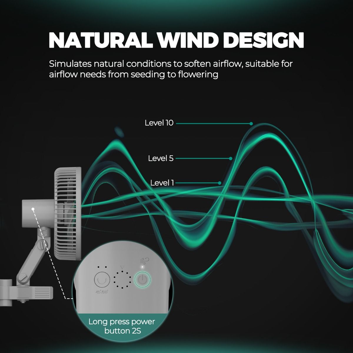 2025 Mars Hydro 6 Inch Oscillating Clip Fan for Grow Tent Ventilation Circulation Hydroponic Plants - Feature View