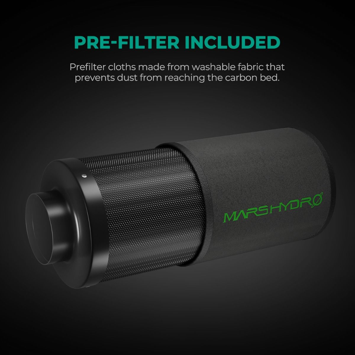 Mars Hydro 4 Inch Refillable Carbon Filter Odor Control - Performance View