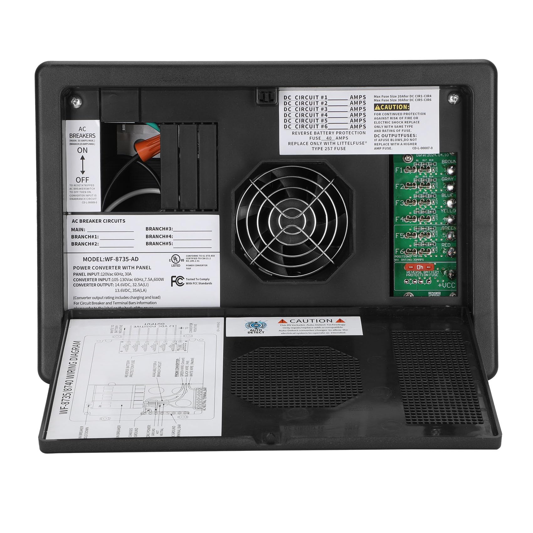 ACOPOWER 30Amp Power Center Black
