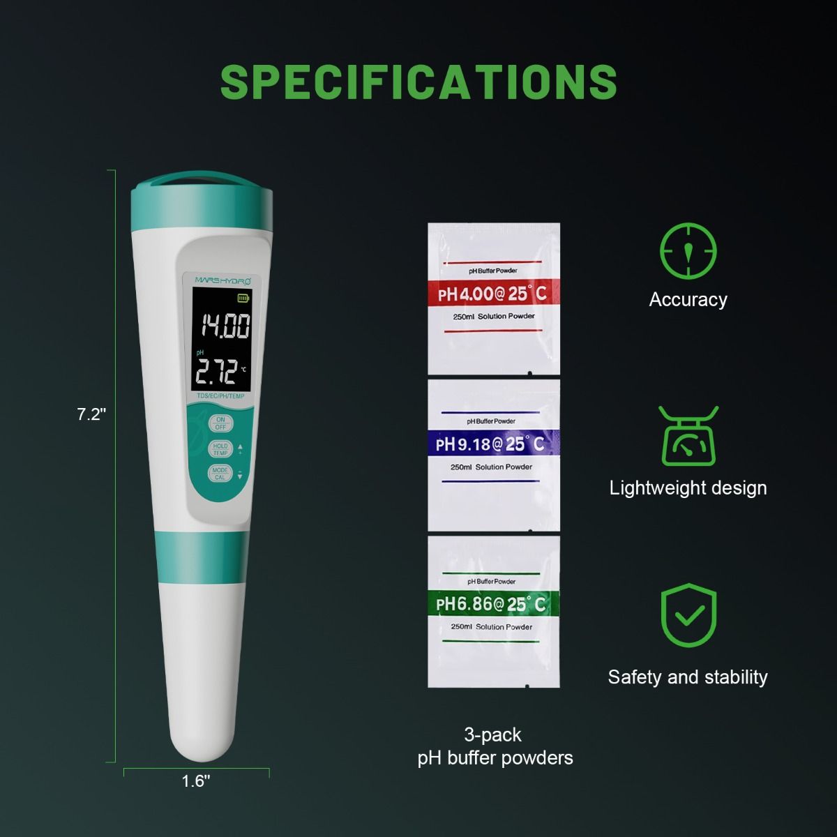 Mars Hydro pH and TDS Meter Combo For Hydroponics - Usage View