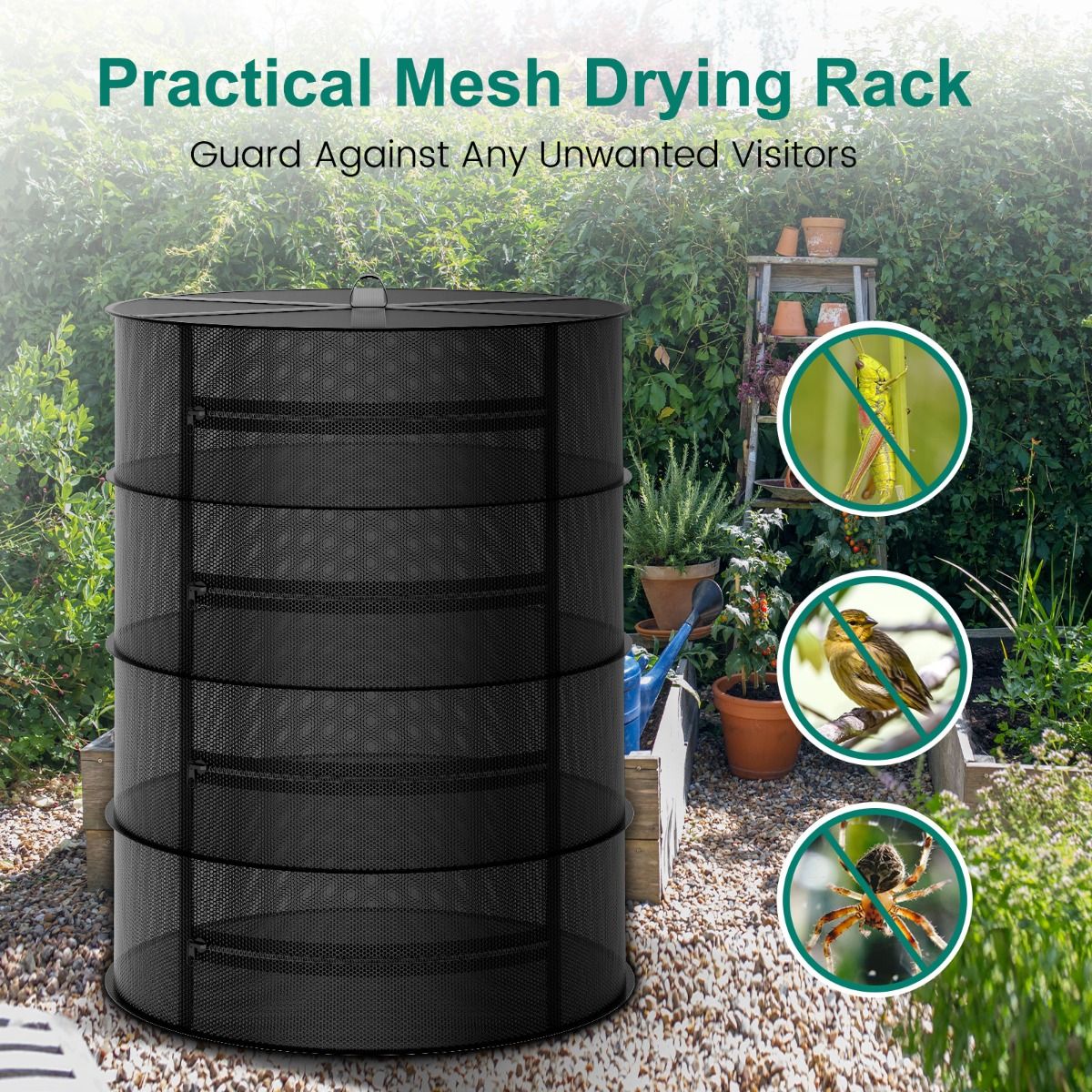 Mars Hydro 4-Layer Mesh Herb Drying Rack With Pruning Shear - Packaging View