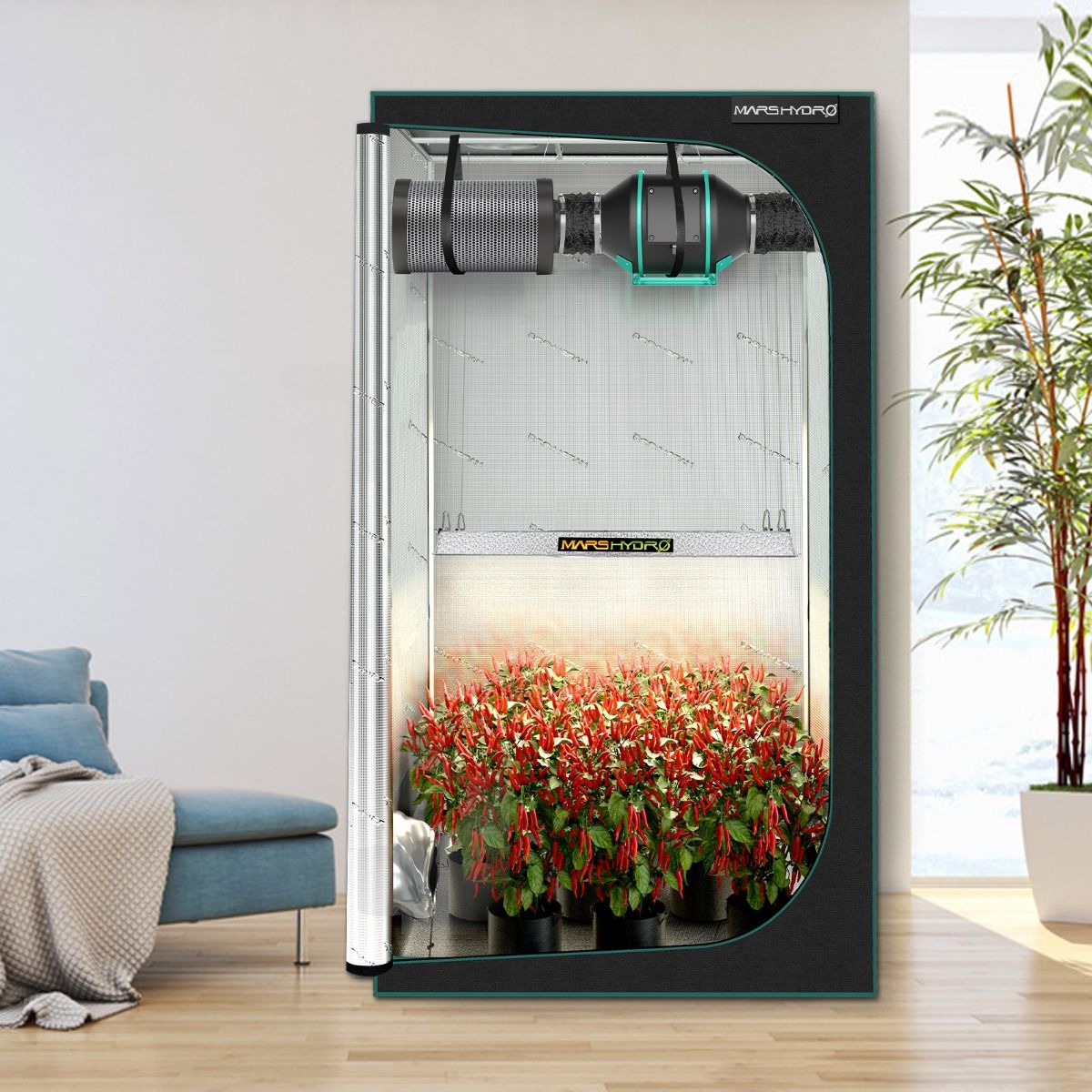 Mars Hydro 6-inch 8-foot Flexible Ventilation Duct - Setup View