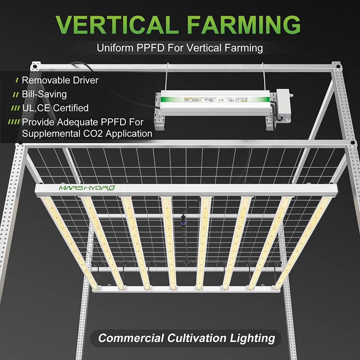 Mars Hydro FC-E6500 BridgeLux 730W Commercial LED Grow Light - Setup View