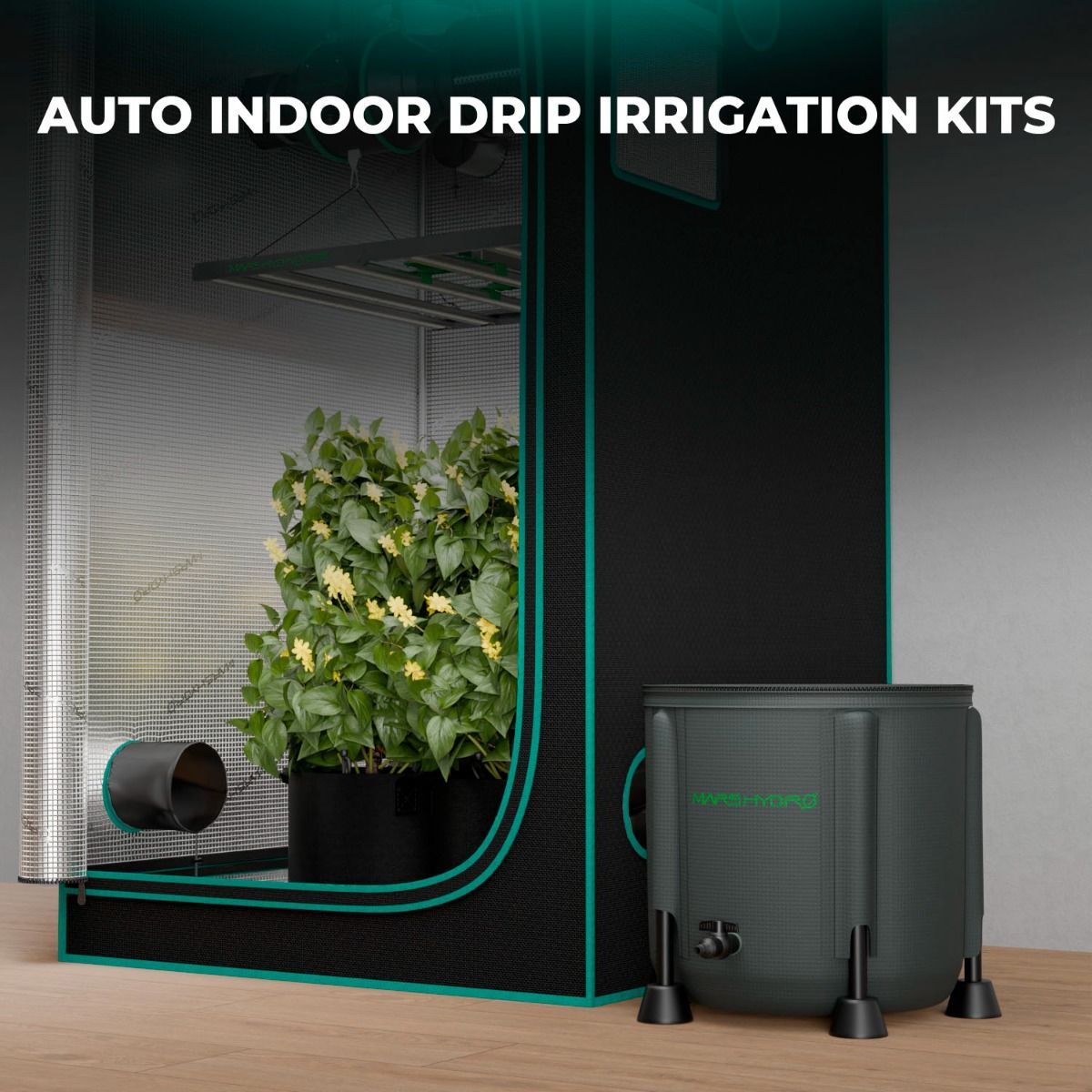 Mars Hydro New Foldable Bucket Drip Irrigation Kits for 8 Indoor Growing Plants - Spectrum View