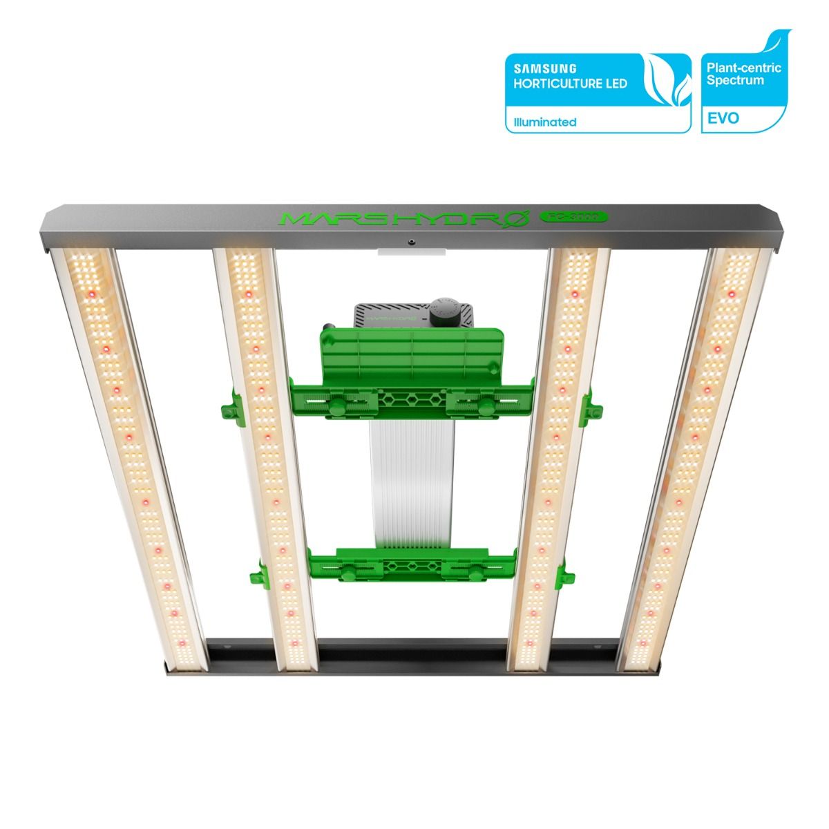 Mars Hydro FC3000-EVO 300W Samsung LM301H EVO Full Spectrum LED Grow Lights - Front View