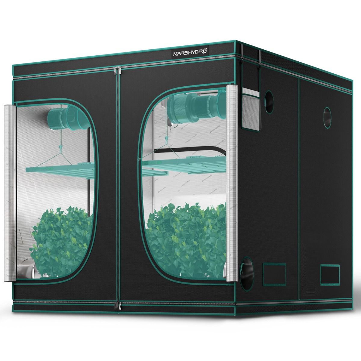 Mars Hydro 8'x8' Grow Tent 96''X96''X80'' – 1680D Light-Proof Tent with High Reflection - Front View