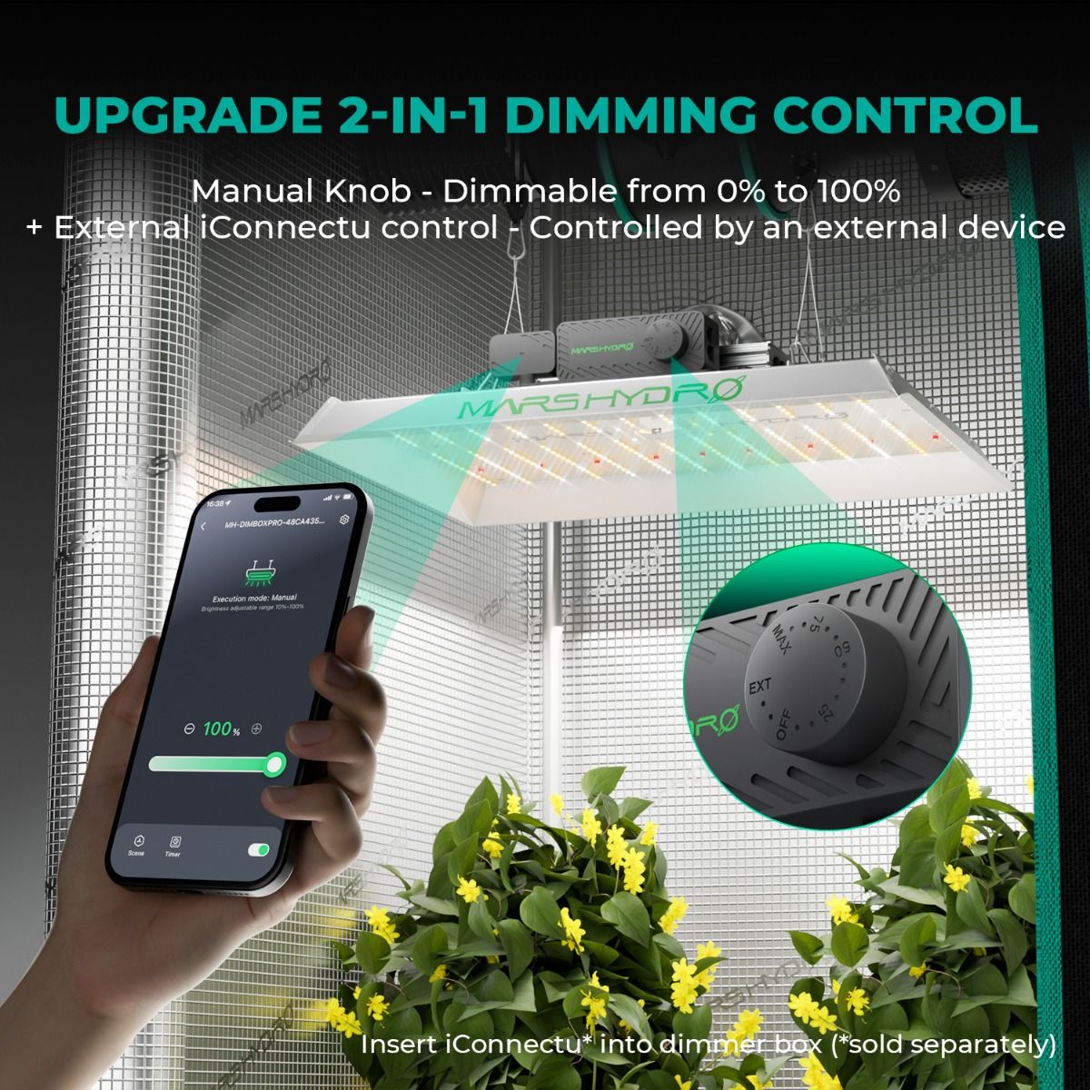 [2026 New Update] Mars Hydro TS 3000 420W Dimmable Full Spectrum LED Grow Light - Detail View