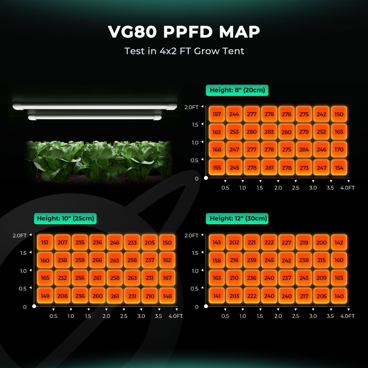 Pre-order Mars Hydro VG80 LED T5 Grow Lights Seedling Veg and Cloning Hydroponic Garden - Detail View