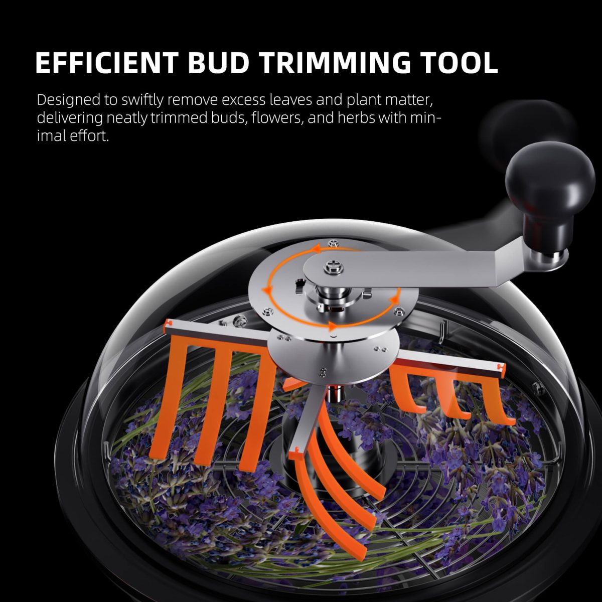 Spider Farmer 13 inch Bud Leaf Bowl Trimmer ,Twist Spin Cut with Clear Visibility Dome