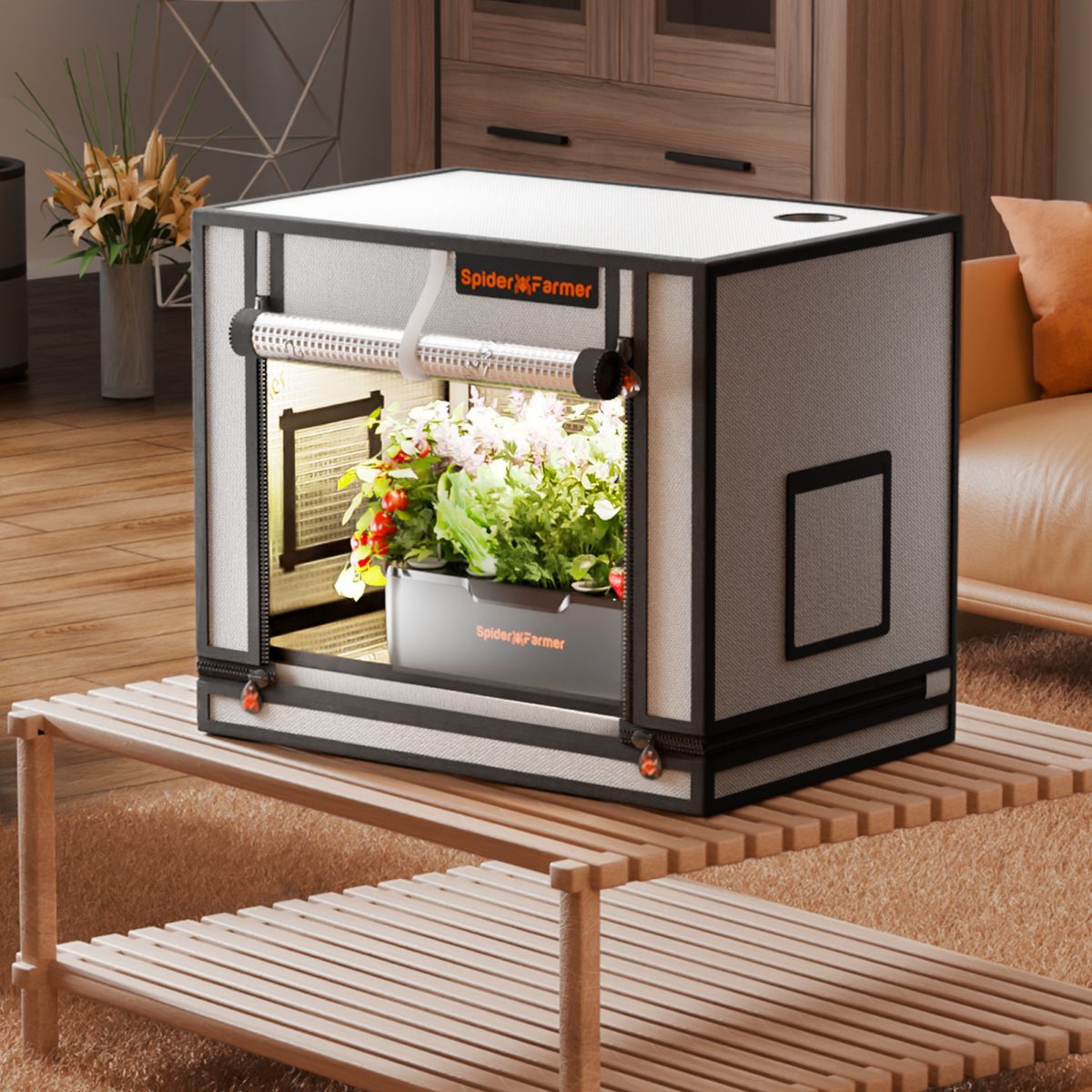 Spider Farmer 24″x16″x20″ - 60cm x 40cm x 50cm Indoor Mini Grow Tent 2000D Oxford Cloth Hydroponics Plant Cloning Growing Seedling Vegetable