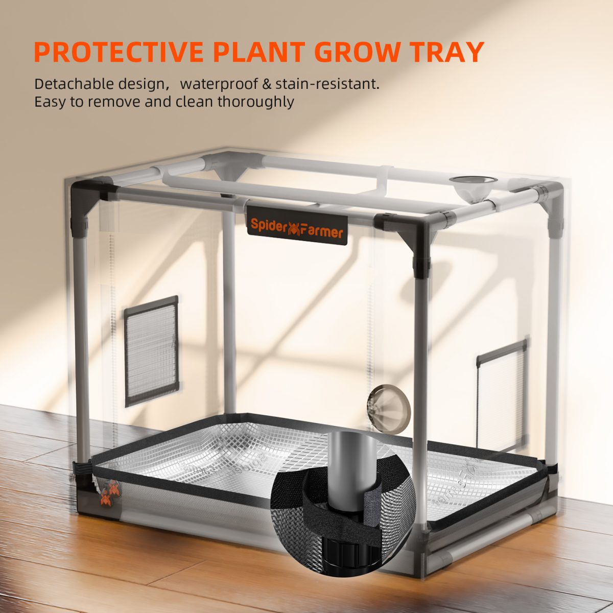Spider Farmer 24″x16″x20″ - 60cm x 40cm x 50cm Indoor Mini Grow Tent 2000D Oxford Cloth Hydroponics Plant Cloning Growing Seedling Vegetable