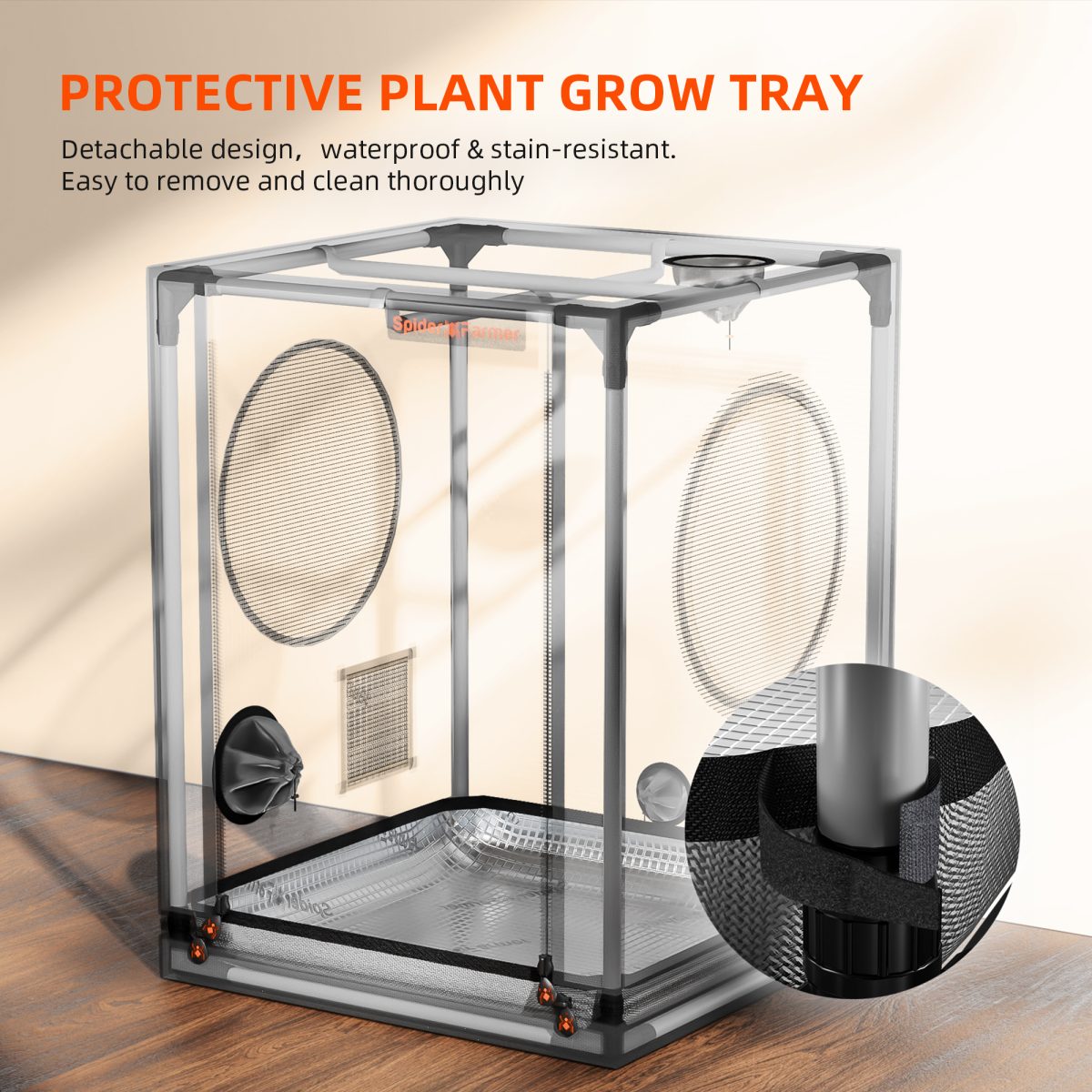 Spider Farmer 24″x24″x32″ 60cm x 60cm x 80cm Indoor Mini Grow Tent 2000D Oxford Cloth Hydroponics Plant Cloning Growing Seedling Vegetable