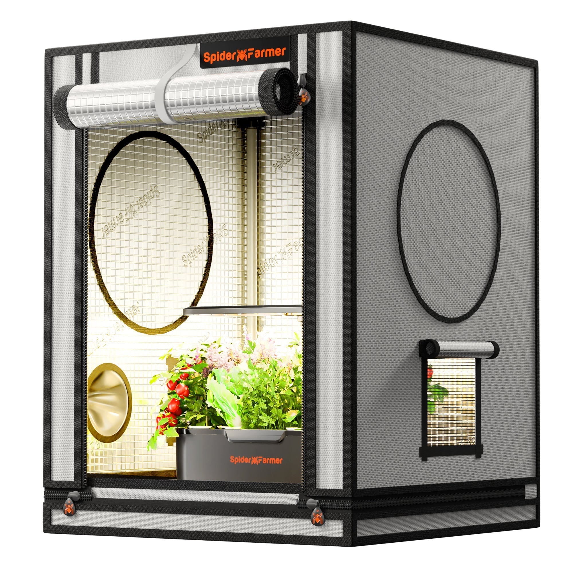 Spider Farmer 24″x24″x32″ 60cm x 60cm x 80cm Indoor Mini Grow Tent 2000D Oxford Cloth Hydroponics Plant Cloning Growing Seedling Vegetable