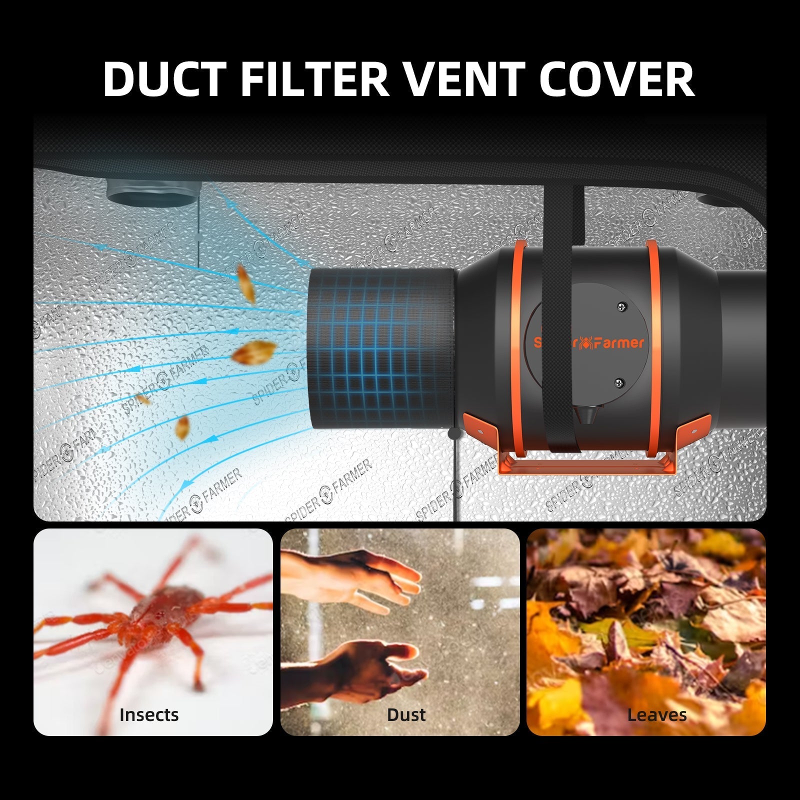 Spider Farmer 2’x2′X4.6′ Complete Grow Tent Kit丨SF1000D Full Spectrum LED Grow Light丨6” Clip Fan丨4” Ventilation System with Speed Controller