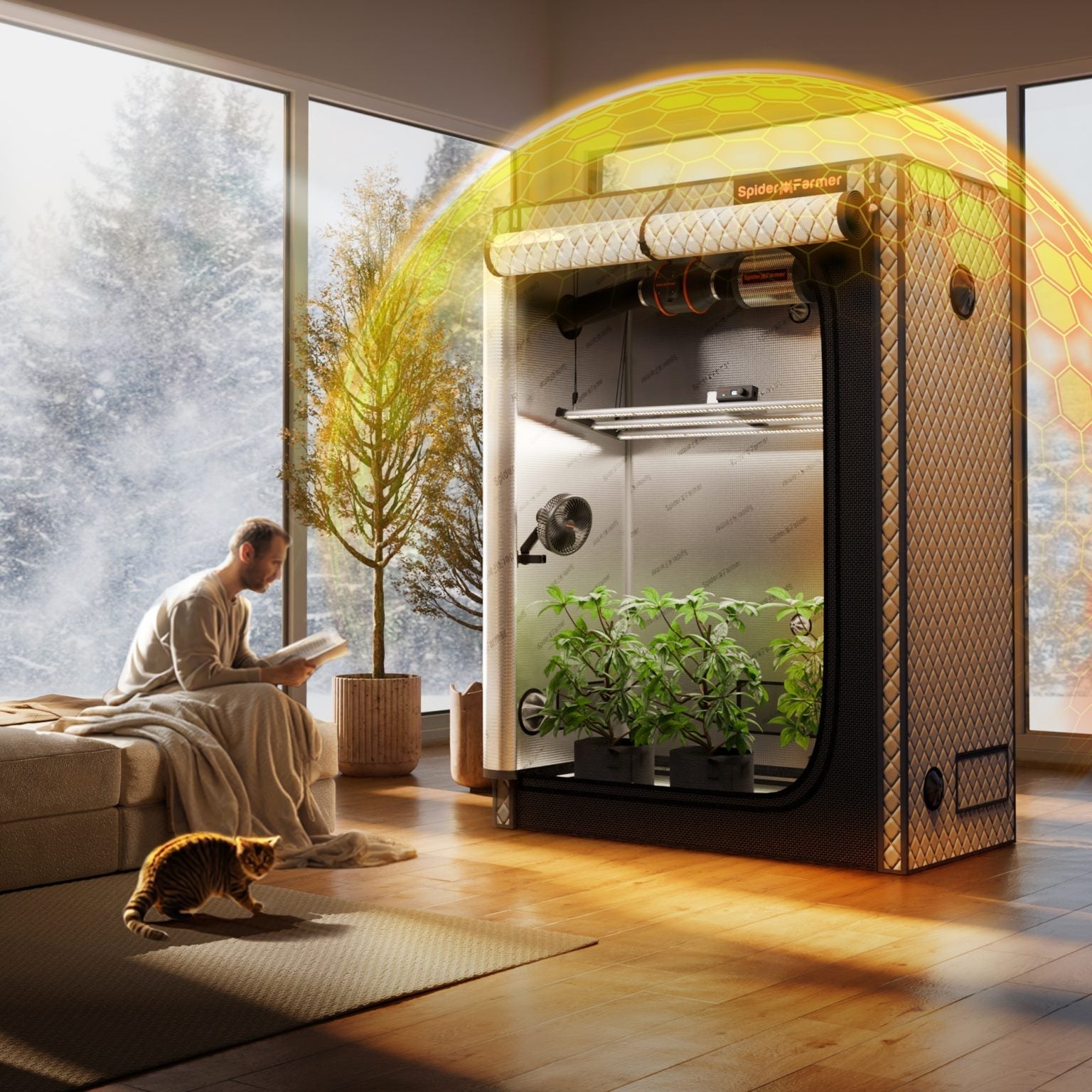 Spider Farmer 2‘x4’ Grow Tent Insulation Cover for Winter – Thermal Liner with Insulation Layer, Observation Window and Ventilation Holes, Optimized for Heat Retention and Energy Efficiency