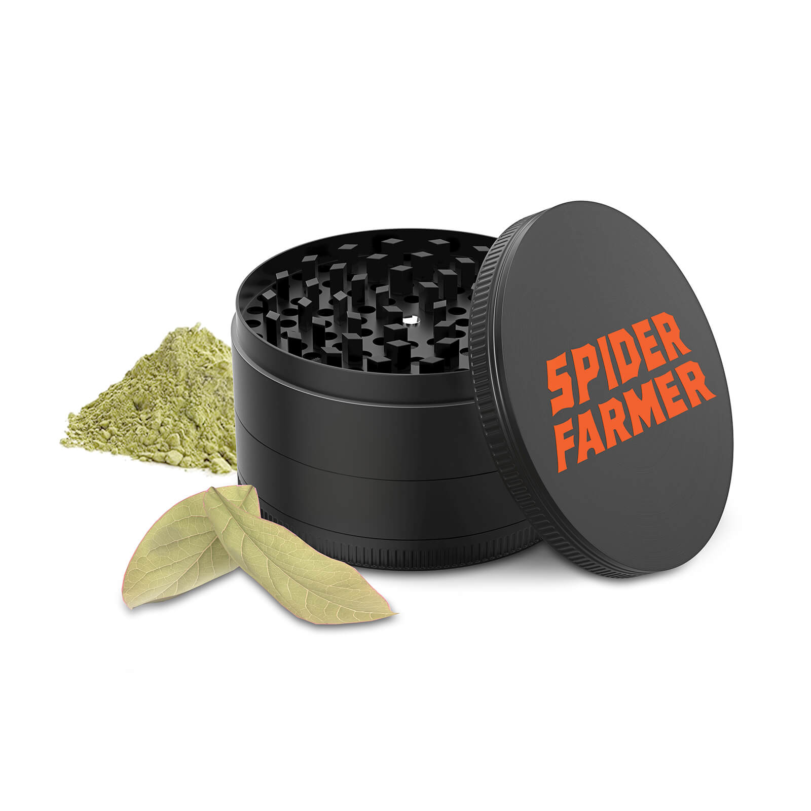 Spider Farmer 3″ Spice Pepper Grinder – 4-Piece Metal Grinder with Magnetic Lid