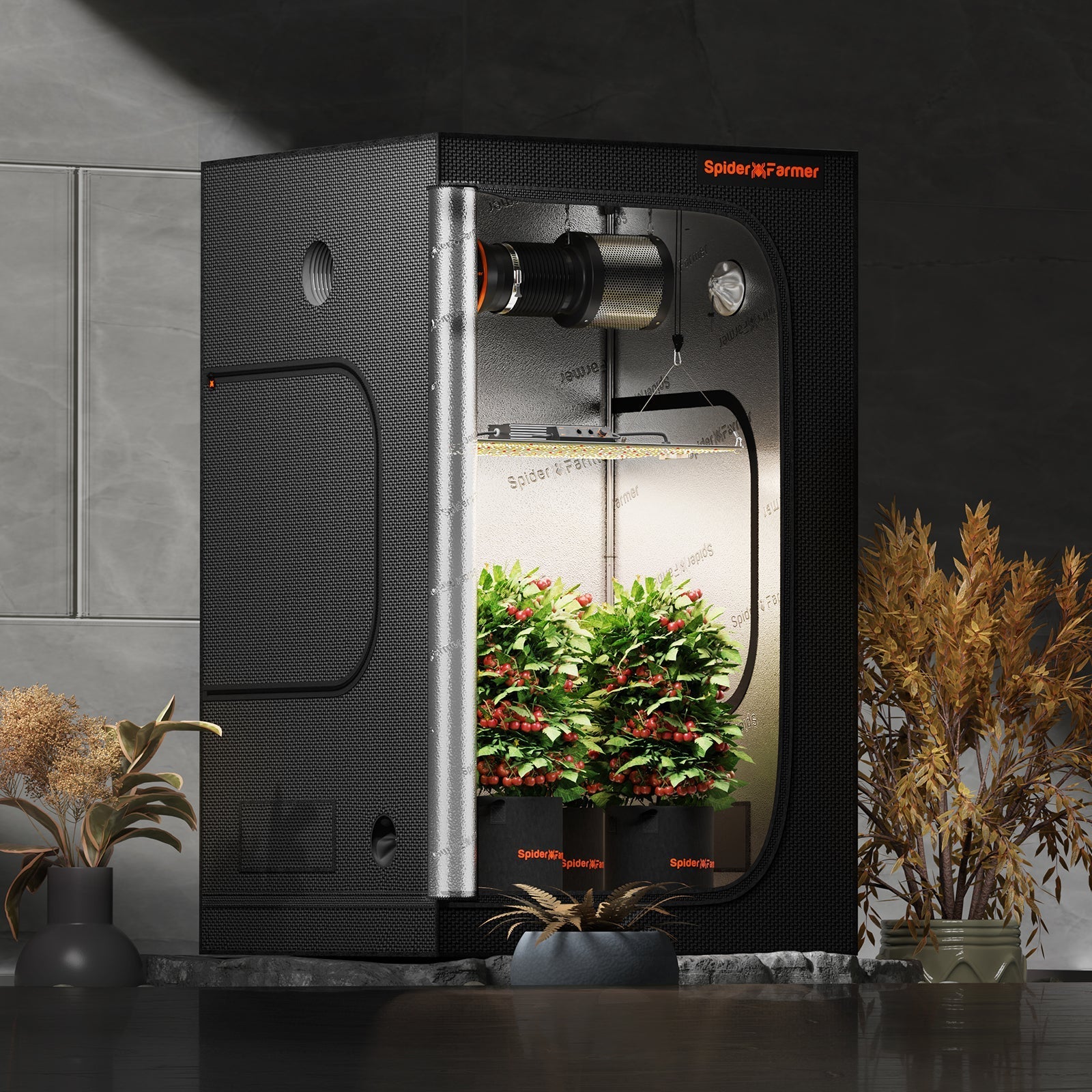 Spider Farmer 3’x3’x6′ 90cm x 90cm x 180cm Indoor Grow Tent （Free Grinder）