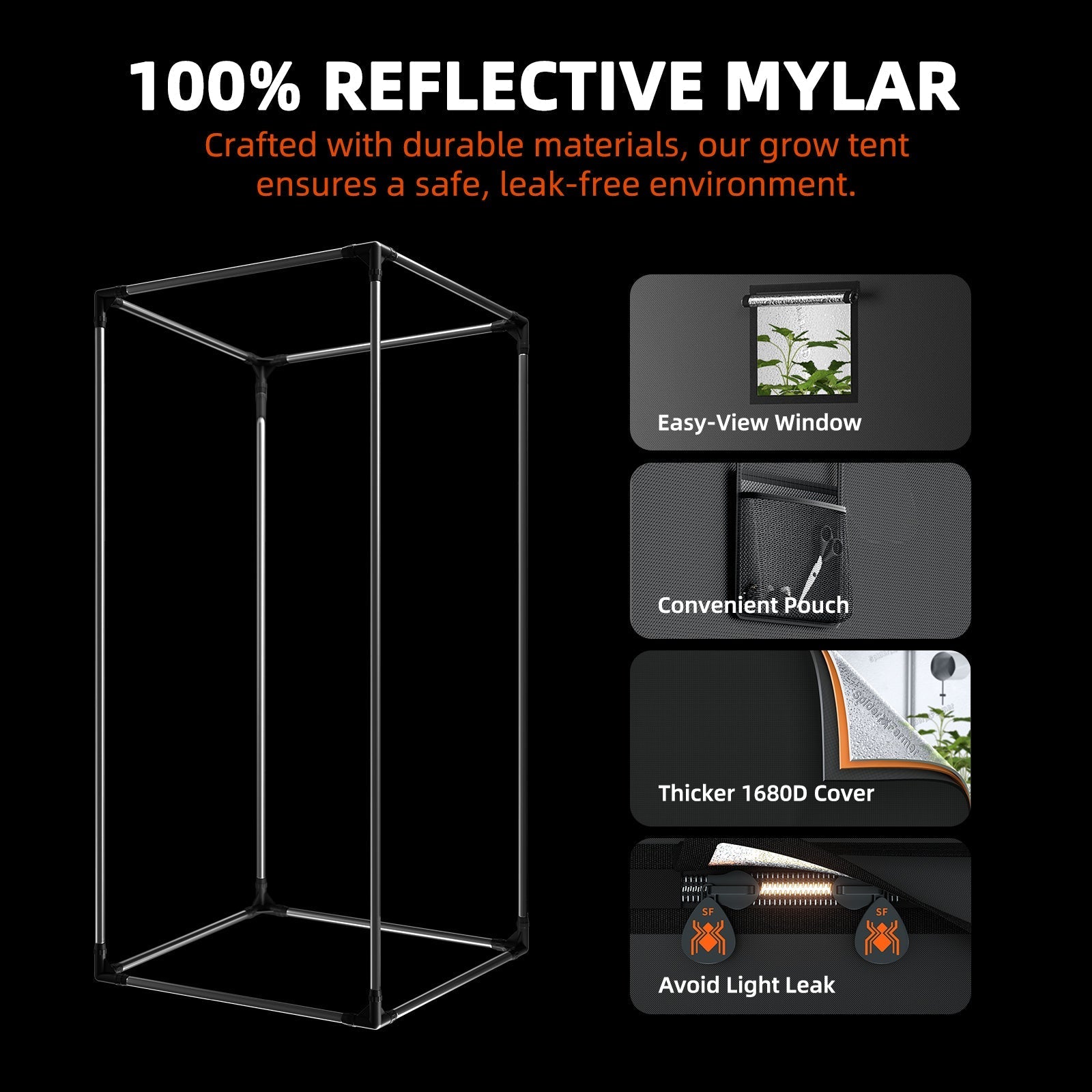 Spider Farmer 3’x3′X6′ Complete Grow Tent Kit丨Newest Version G3000 Full Spectrum LED Grow Light丨 Next-Gen 6” Clip Fan丨4” Ventilation System with Speed Controller(with RJ12 Port)