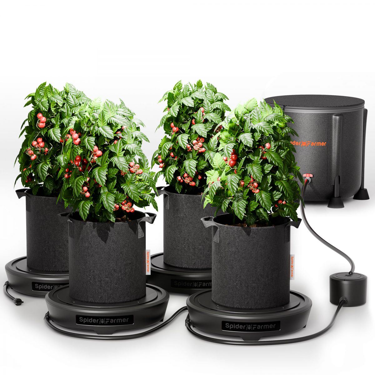 Spider Farmer 4-Pack Gravity-Fed Silent Self-Watering System Kits for Indoor Grow Tents & Greenhouses