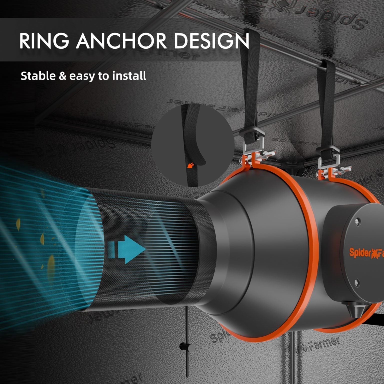 Spider Farmer 4‘x4‘x6.5‘Complete Grow Tent Kit丨SF4000 450W Full Spectrum LED Grow Light丨6” Ventilation System with Humidity and APP GGS Controller丨6” Clip Fan