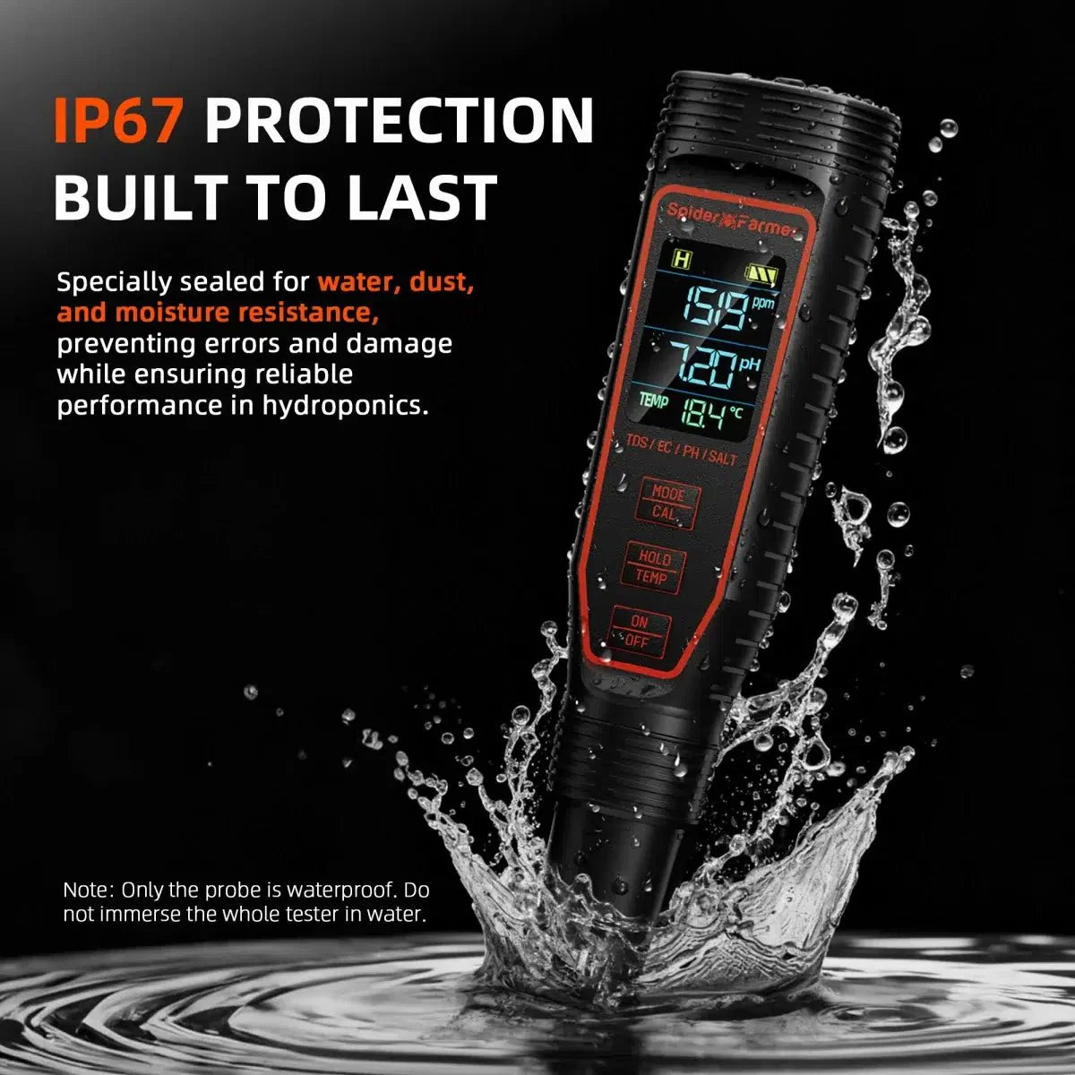 Spider Farmer 5-in-1 pH Hydroponic Meter Kit
