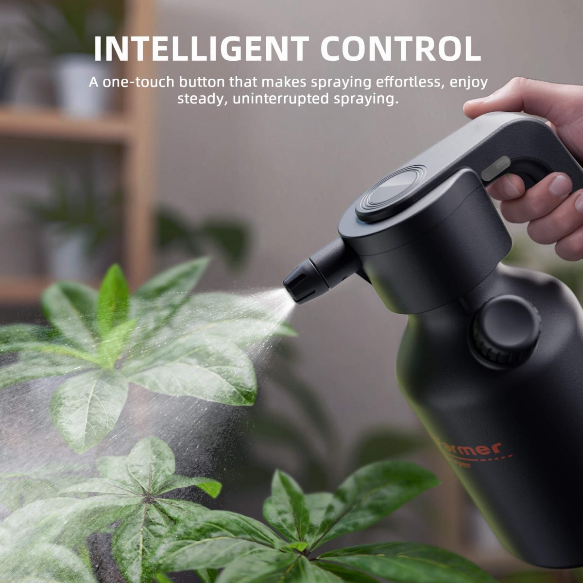 Spider Farmer Electric Spray Bottle 2L / 0.5 Gallon, Type-C Rechargeable Plant Sprayer, One-Touch Automatic Mister with Measuring Cup & Quick Refill for Indoor & Outdoor Garden Watering