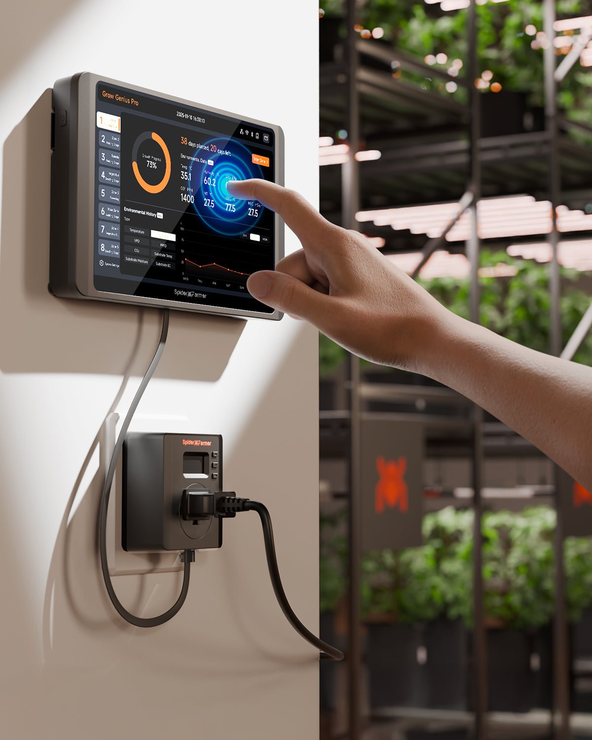 Spider Farmer GGS Pro Controller Kits | Integrated Climate Management of 8 Large-Scale Independent Grow Spaces | Ideal for Industrial & Commercial Grow planners| Temperature, Humidity, VPD Monitoring, Scheduling, Data Tracking, Bluetooth & WiFi