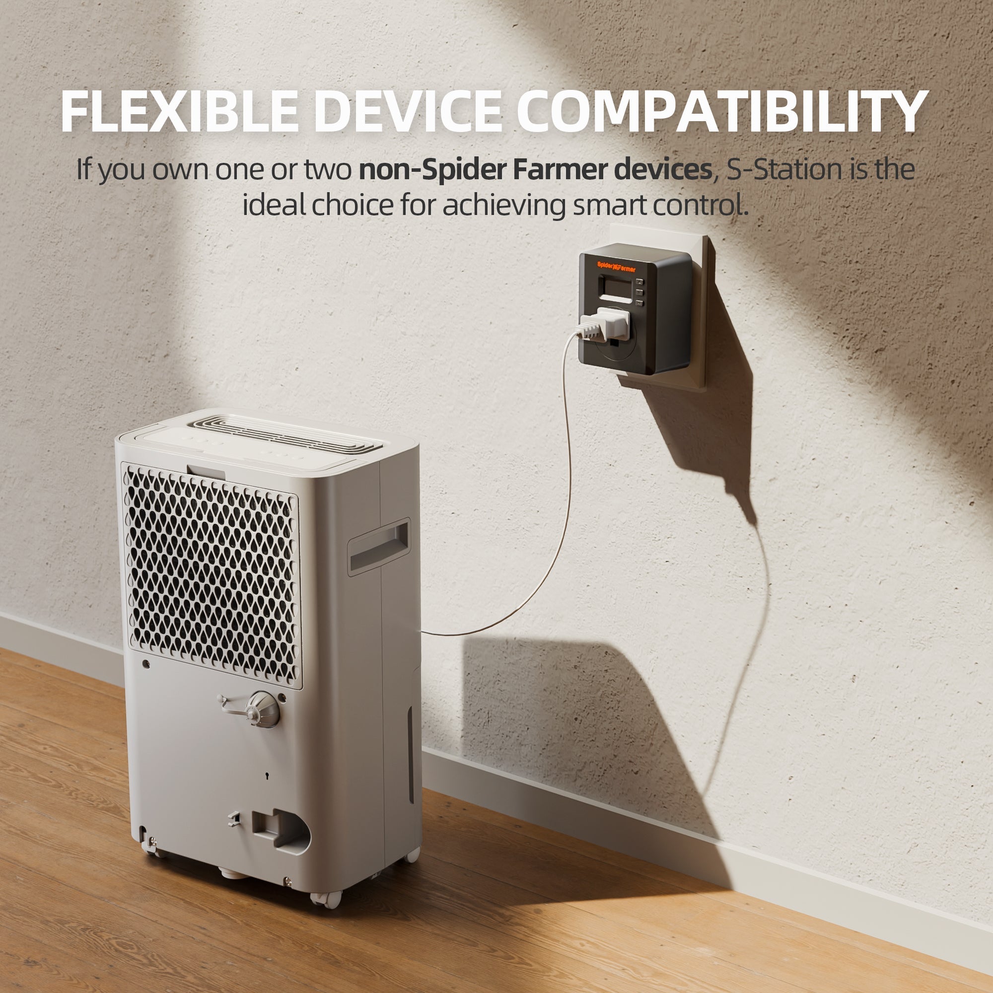 Spider Farmer S-Station | Wi-Fi & Bluetooth Smart Plug 1875W 15A for Indoor Growing, Supports Temperature & Humidity Sensor-Based Automation, Special Designed for Non-Spider Farmer Devices Connection and Smart Control via Spider Farmer APP