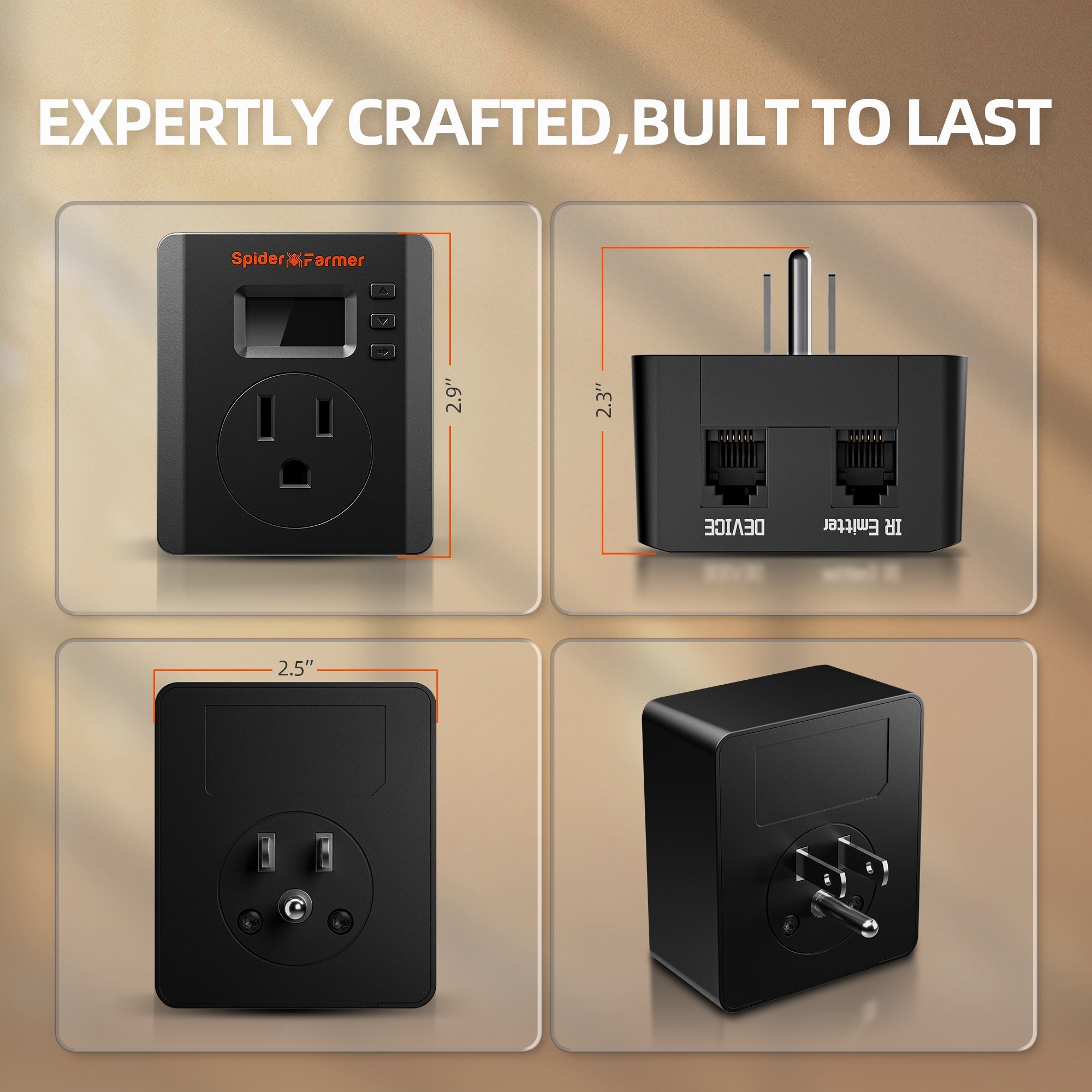 Spider Farmer S-Station | Wi-Fi & Bluetooth Smart Plug 1875W 15A for Indoor Growing, Supports Temperature & Humidity Sensor-Based Automation, Special Designed for Non-Spider Farmer Devices Connection and Smart Control via Spider Farmer APP