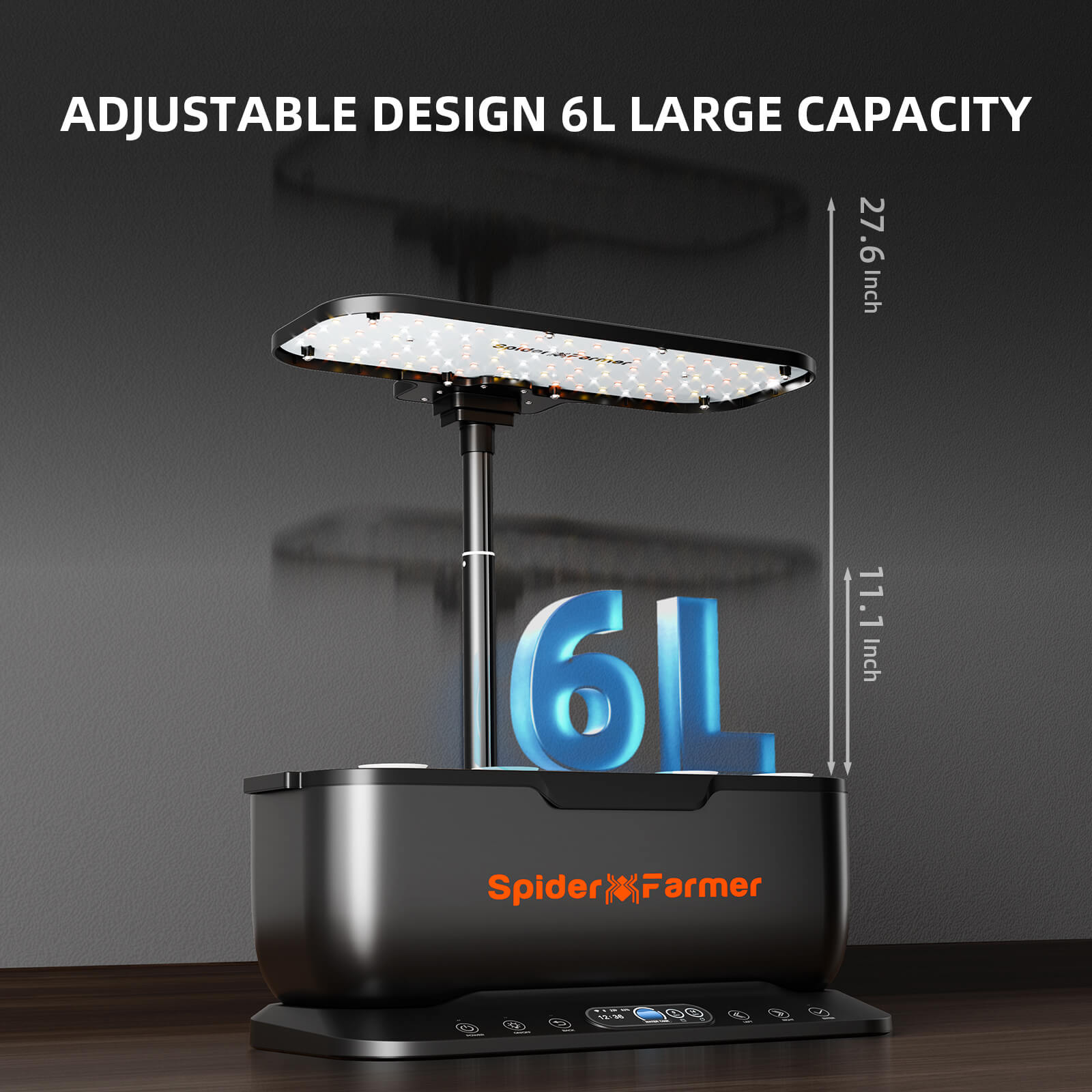 Spider Farmer SmartG12 Hydroponic Gardening System Kit, APP & Wifi Controlled, 36W LED Grow Light, 12 Pods Indoor Herb Garden, 6L Water Tank