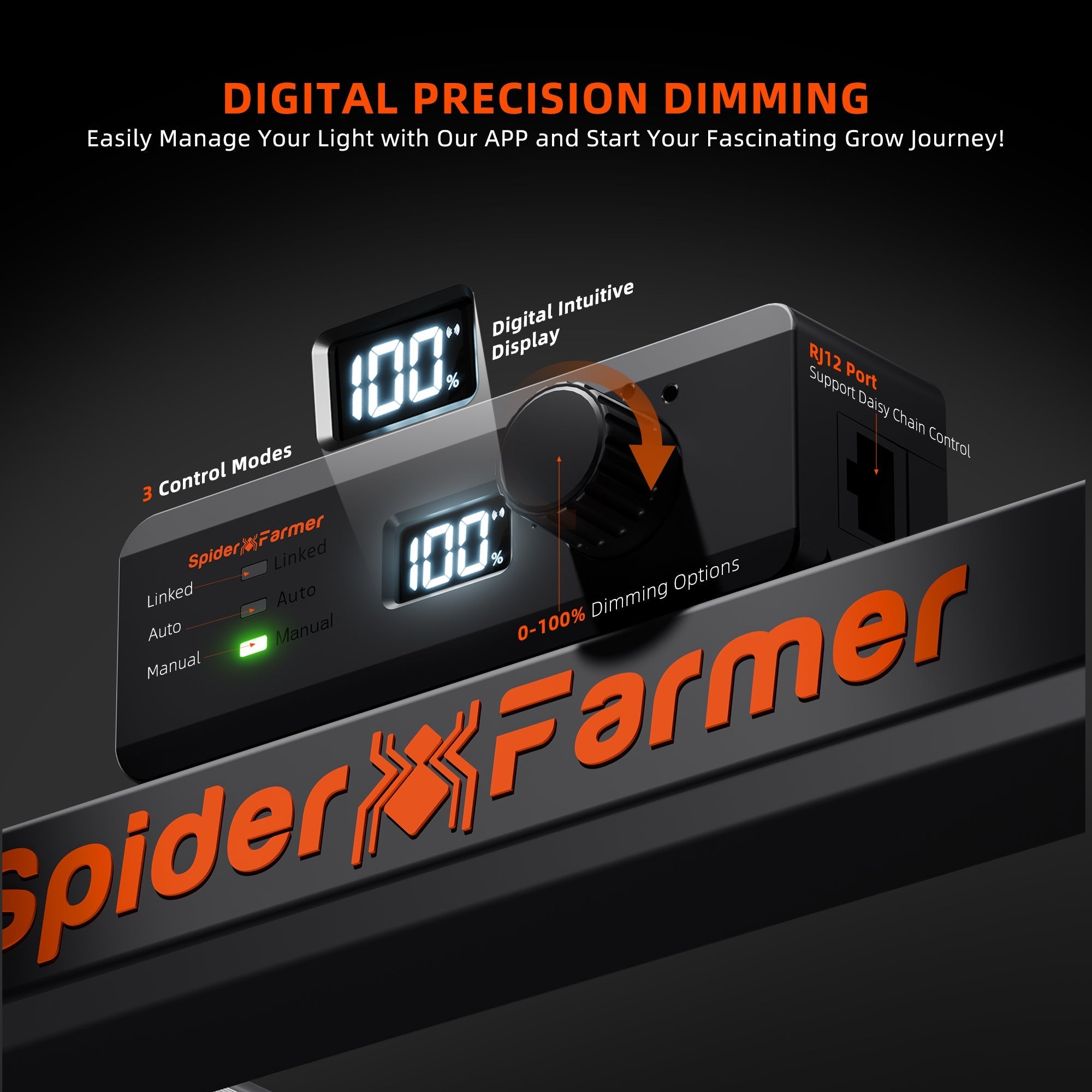 Spider Farmer®SE5000 480W LED Grow Light Dimmable Bluetooth & WiFi Smart APP Control High Yields for 4x4FT Grow Tent