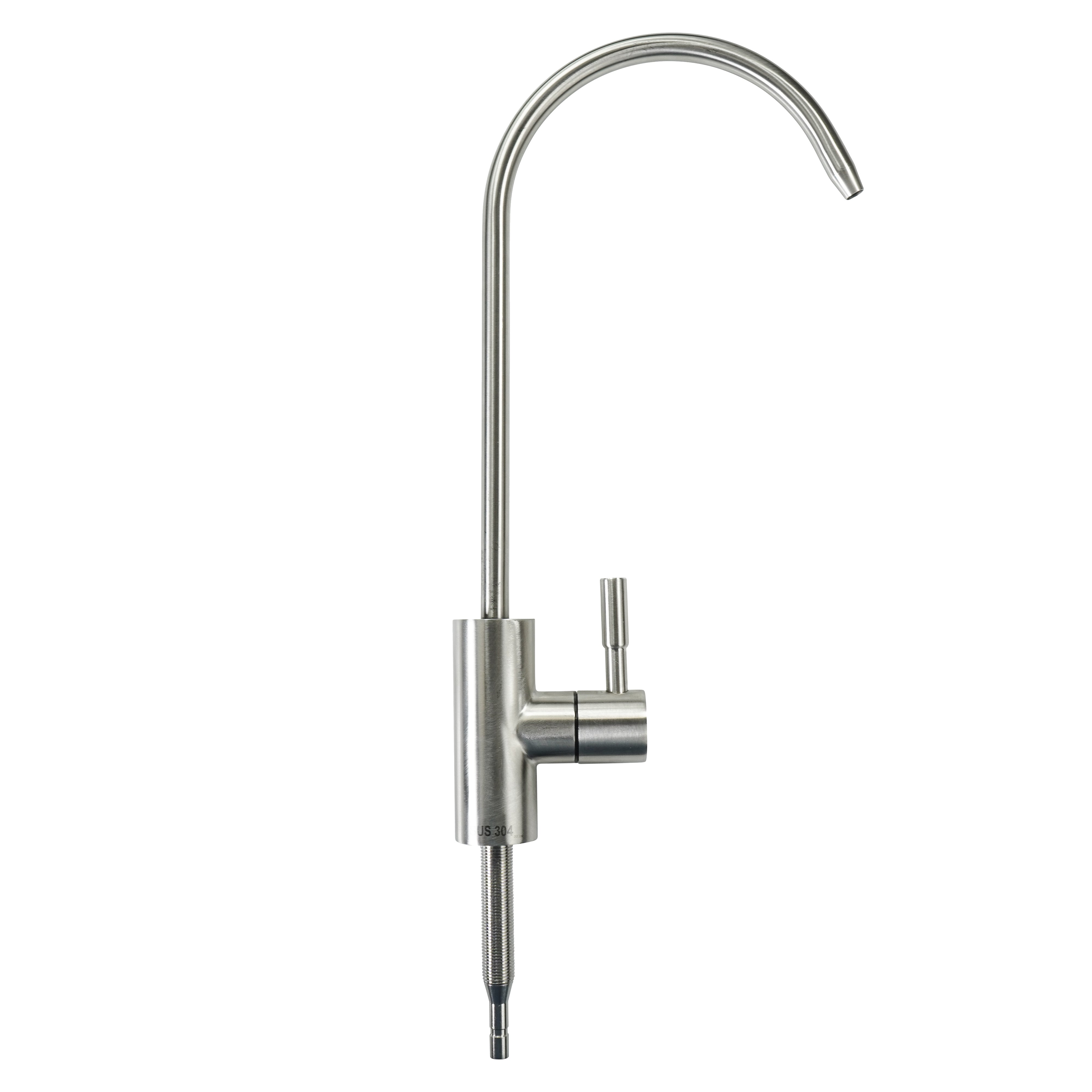 Stainless Steel Faucet with 1/4" Tube (Modern Pull Down Handle)
