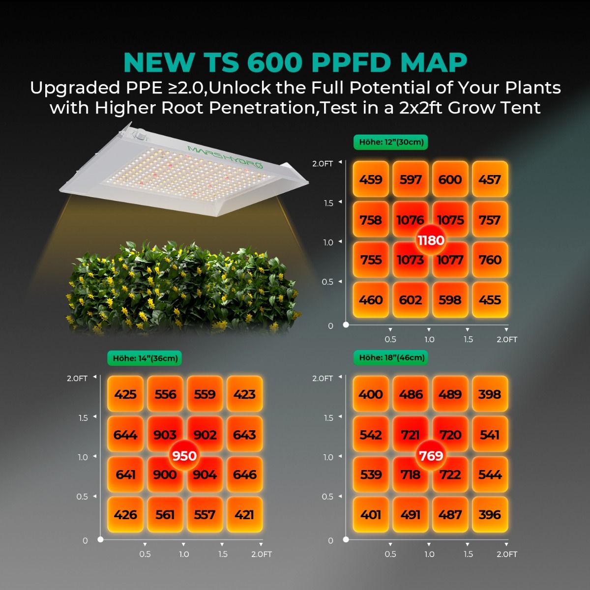 Mars Hydro TS 600 LED Grow Light + 2'X2'X4.5' (24"x24"x55") Complete Indoor Grow Tent Kits for Beginner - Setup View