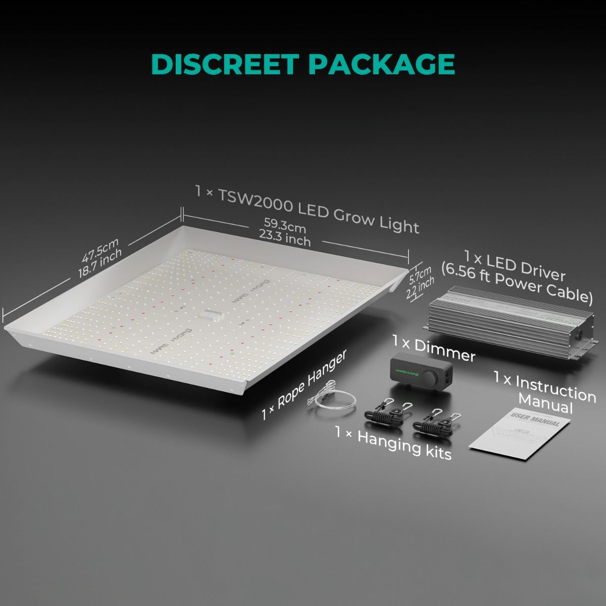 [2026 New Update] Mars Hydro TSW2000 300W Dimmable Full Spectrum LED Grow Light - Comparison View